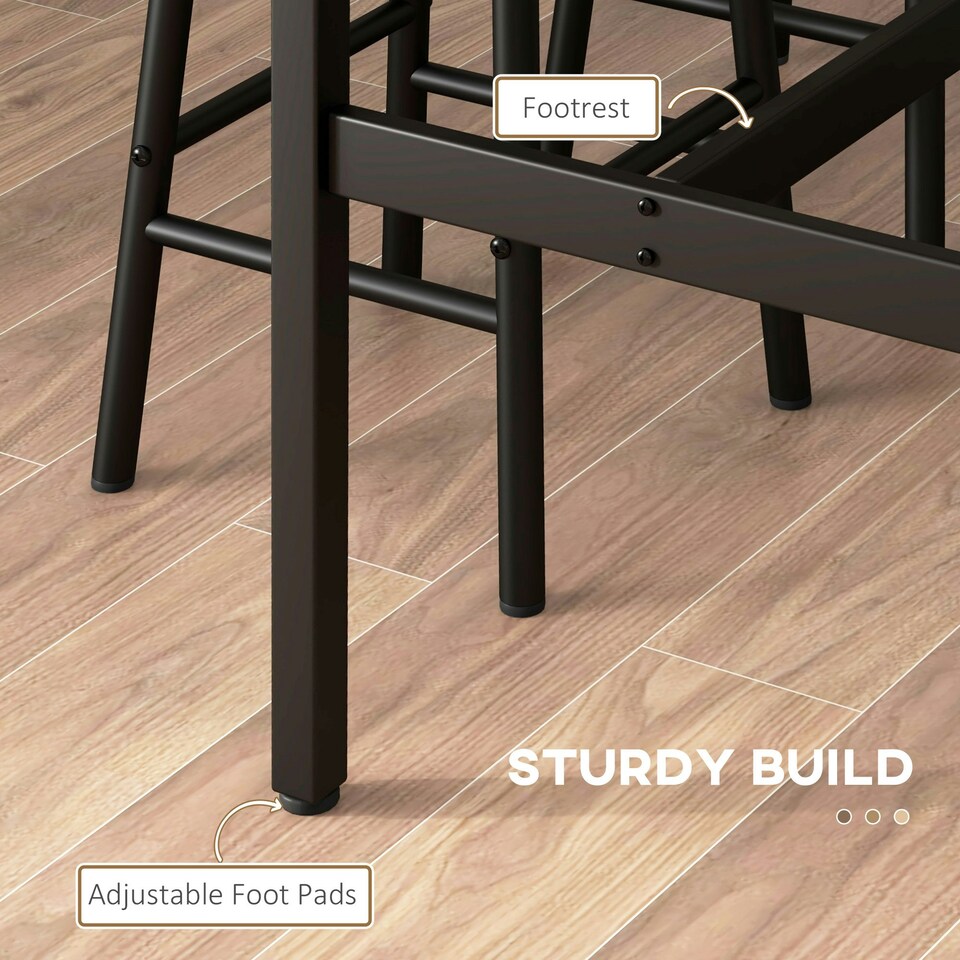 image 1 of HOMCOM 5 Piece Bar Set, Industrial Kitchen and Chair Set Rustic Brown