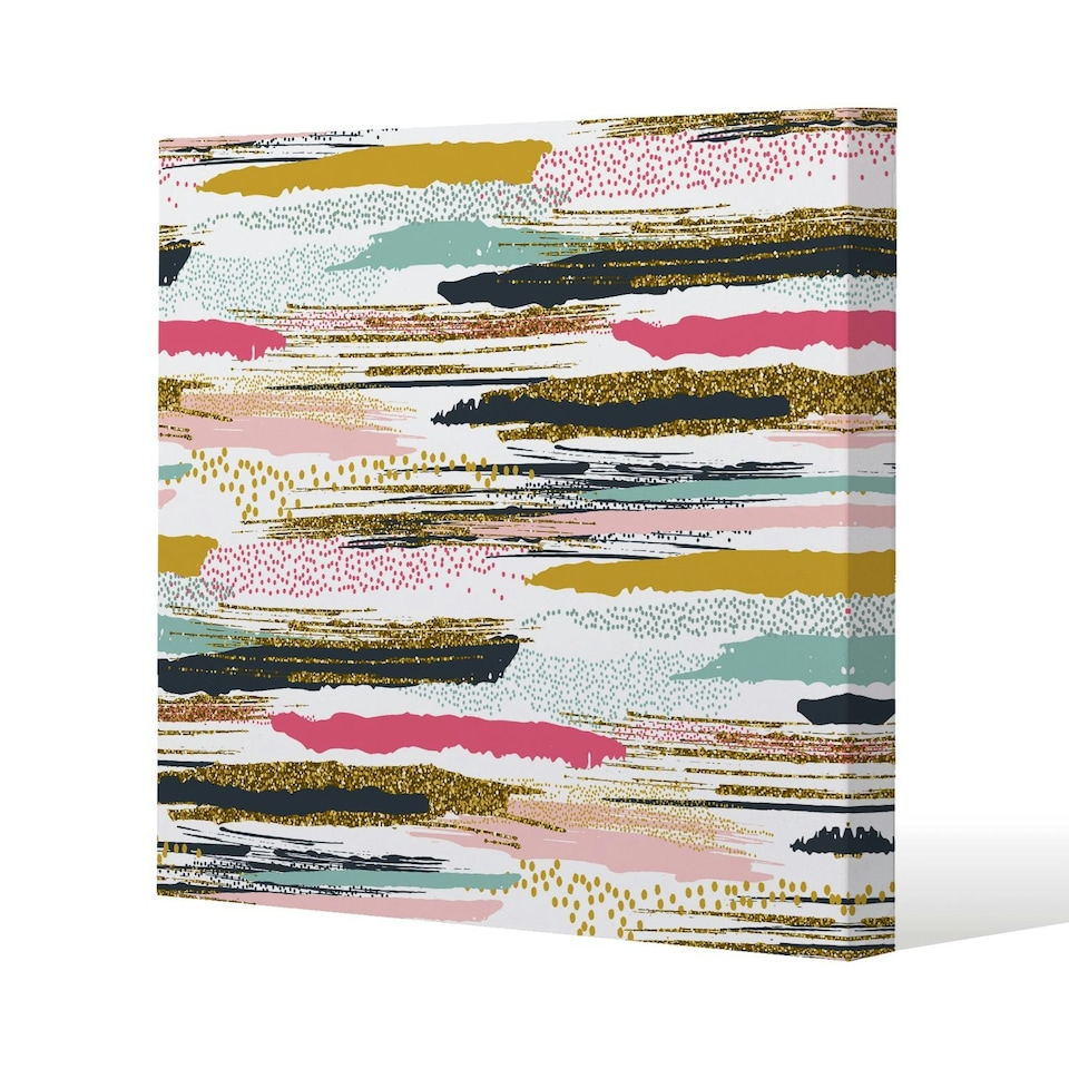 image 1 of Coloured Stripes & Spots (Canvas Print) 114 x 114 x 4cm
