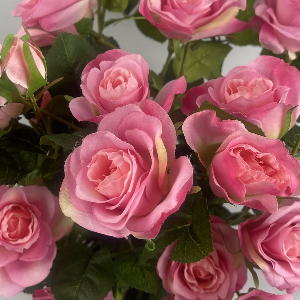 image 1 of Artificial Flowers Rose Bush Potted Deluxe Highly Realistic