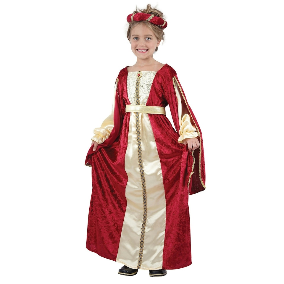 Bristol Novelty Childrens/Girls Regal Princess Costume - Red/Gold - S S