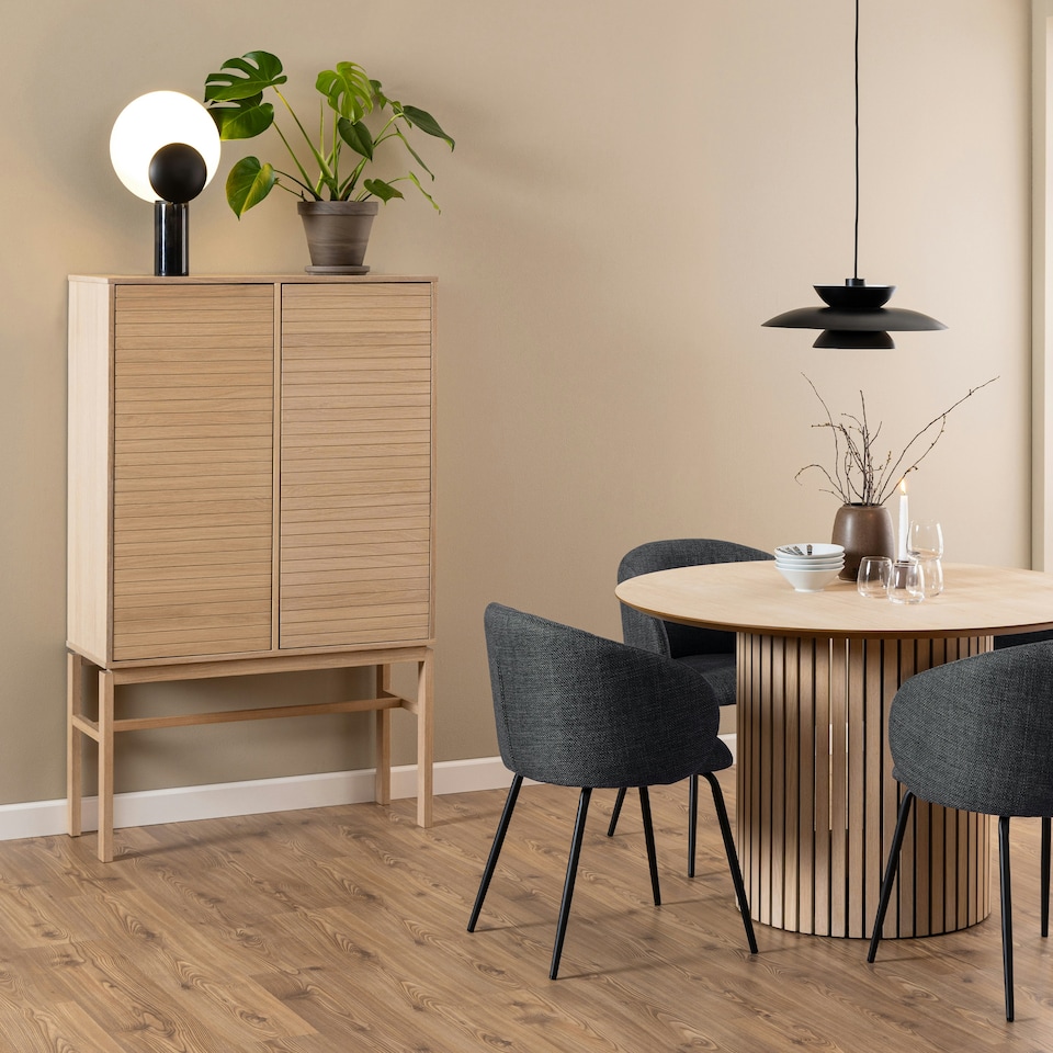 image 1 of Linley Cabinet with 2 doors and 4 shelves in White Oak