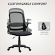 image 5 of HOMCOM Ergonomic Swivel Computer Chair with Flip-up Armrests, Black Black