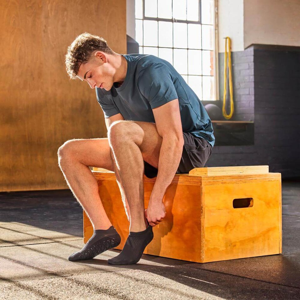 image 1 of Adidas Studio Grip Socks — Cotton-blend, Silicone-Grip Non-Slip Socks for Yoga, Pilates and Studio Workouts. | Multi | Grey | M