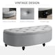 image 5 of HOMCOM Semi-Circle Storage Ottoman Bench Tufted Upholstered Accent Footrest