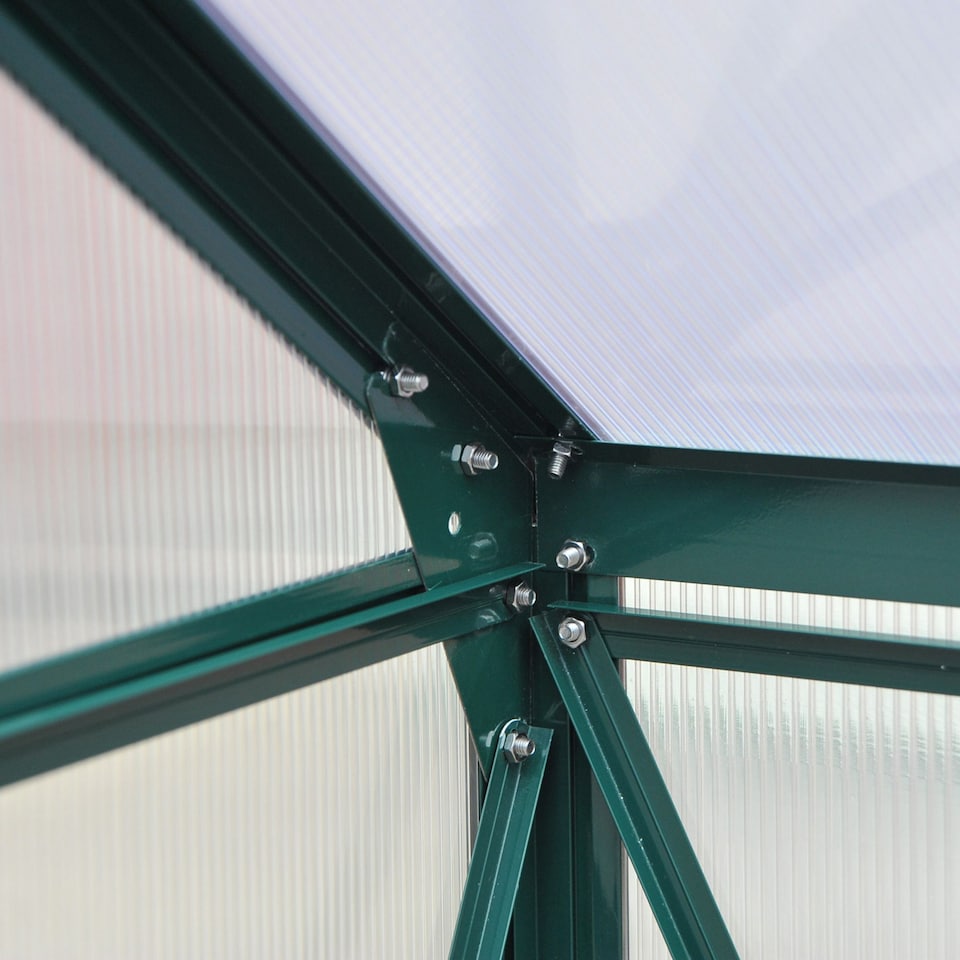 image 1 of Outsunny 6x6ft Walk-In Polycarbonate Greenhouse Plant Grow Galvanized