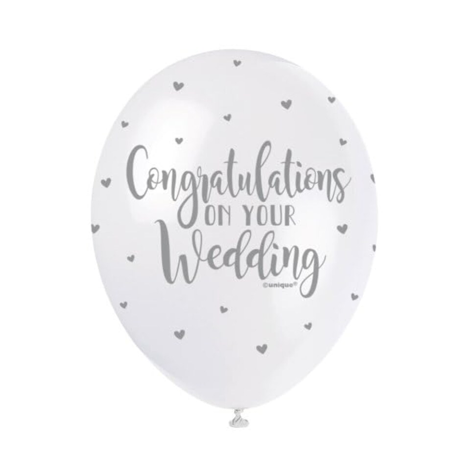 image 1 of Congratulations on your Wedding Biodegradable Latex Balloons 30cm / 12 in - Pack of 5
