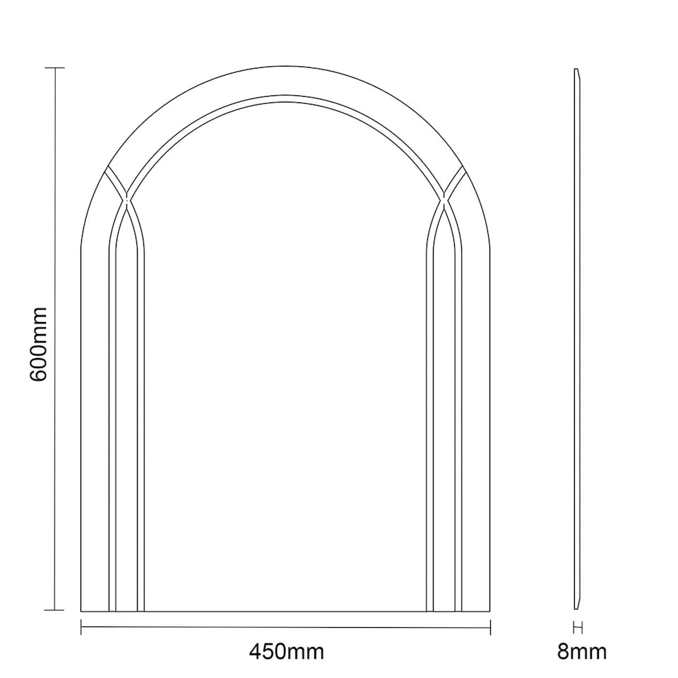 image 1 of Showerdrape Soho Arched Oval Wall Mounted Frameless Diamond Cut Bathroom Mirror 60 x 45cm | Chrome | Mirror | 1