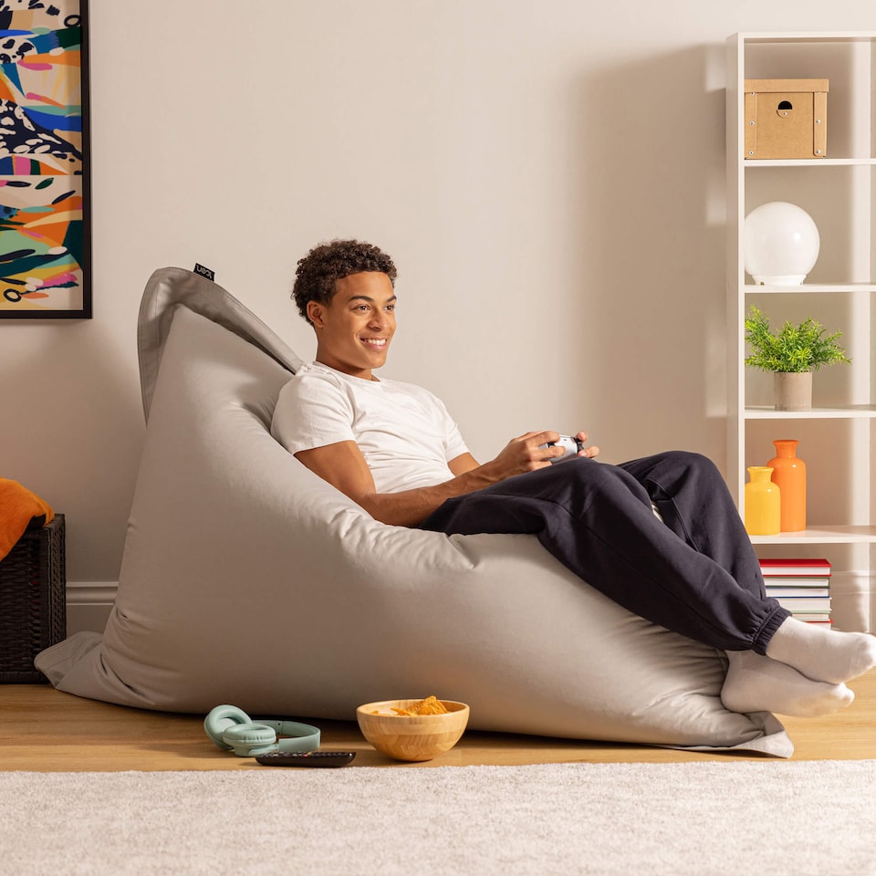 image 1 of Bazaar Bag Grey Giant Indoor Outdoor Bean Bag Lounger | Grey | Grey | XL | 1