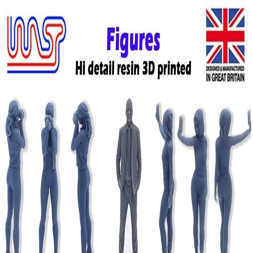 image 1 of Trackside Unpainted Figure Mechanic Pushing Tool Chest Scenery Display No 339 New 1:32 Wasp