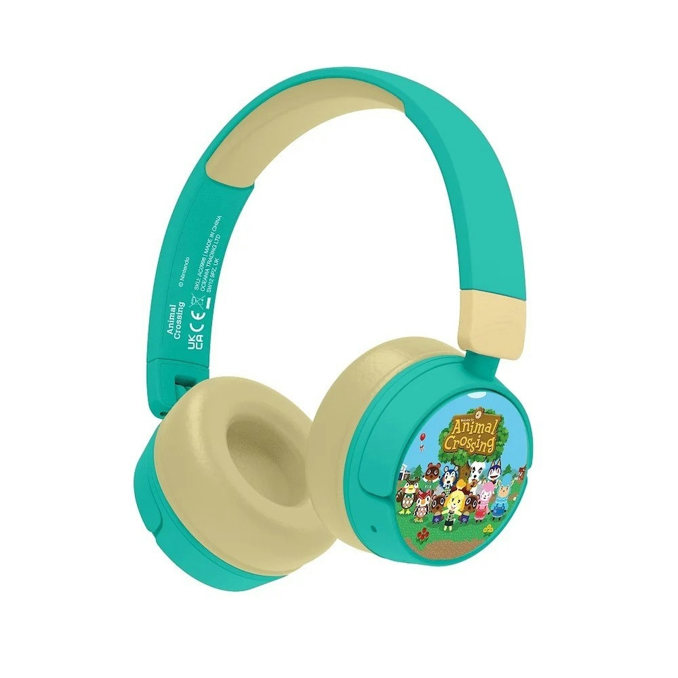 image 1 of Animal Crossing Childrens/Kids Character Wireless Headphones - Teal/Cream - One Size