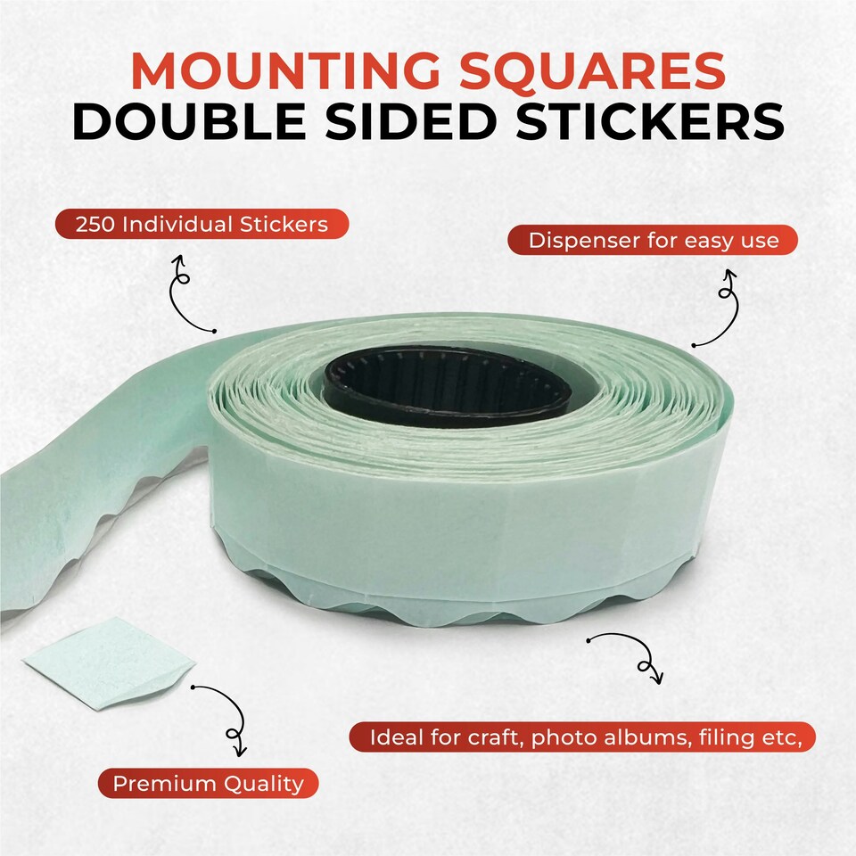 image 1 of Pack of 2500 Janrax Mounting Squares - Double Sided Stickers