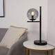 image 1 of ValueLights Industrial Style Matt Black Metal Bedside Table Lamp With Smoked Glass Shade