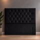 image 3 of Floorstanding Headboard Black Plush Chesterfield 5FT Kingsize 54inch High