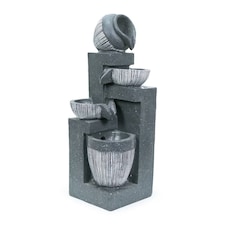 ValueLights Solar Powered Stacking Pots Water Feature Outdoor Fountain | Multi