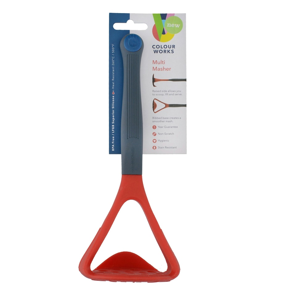image 1 of Colourworks Potato Masher RedSilicone Non-Stick