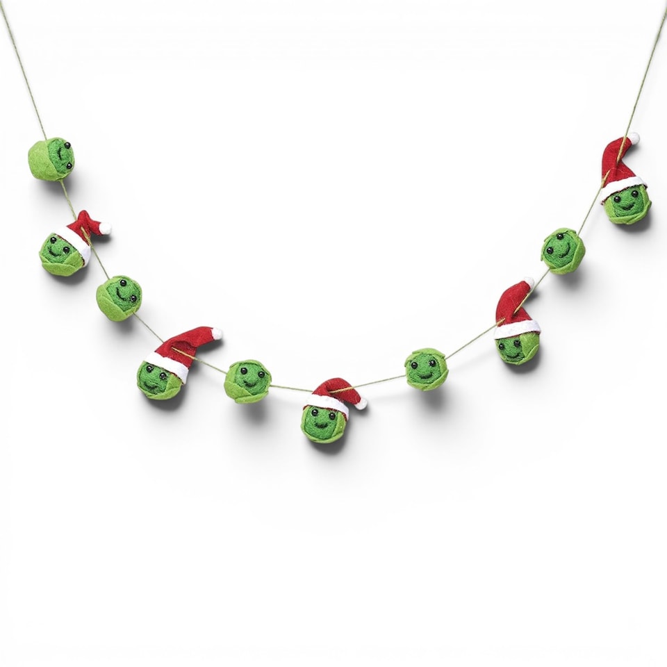 Sass & Belle Brussels Sprout Felt Christmas Garland