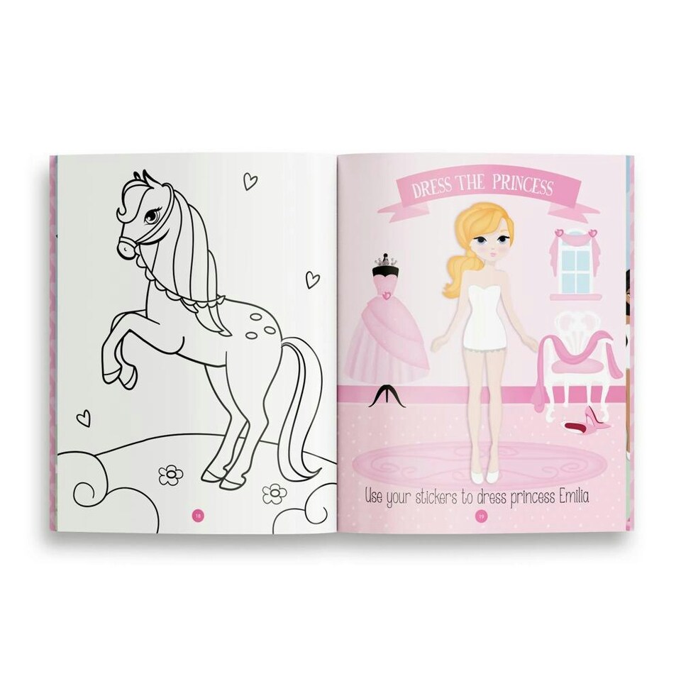 image 1 of 24 Pages Princess Activity Book with Stickers Pink | One Size