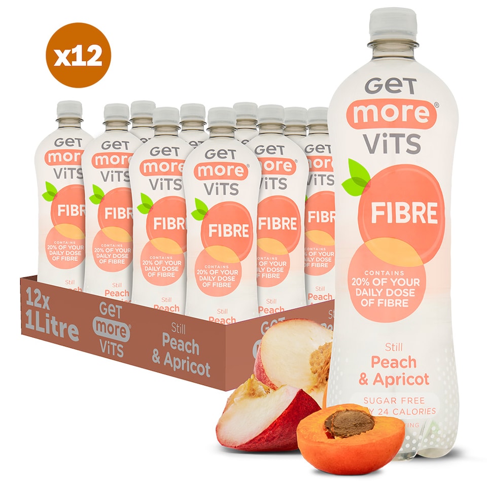 image 1 of Get More Fibre Water Still Peach & Apricot 12x1L