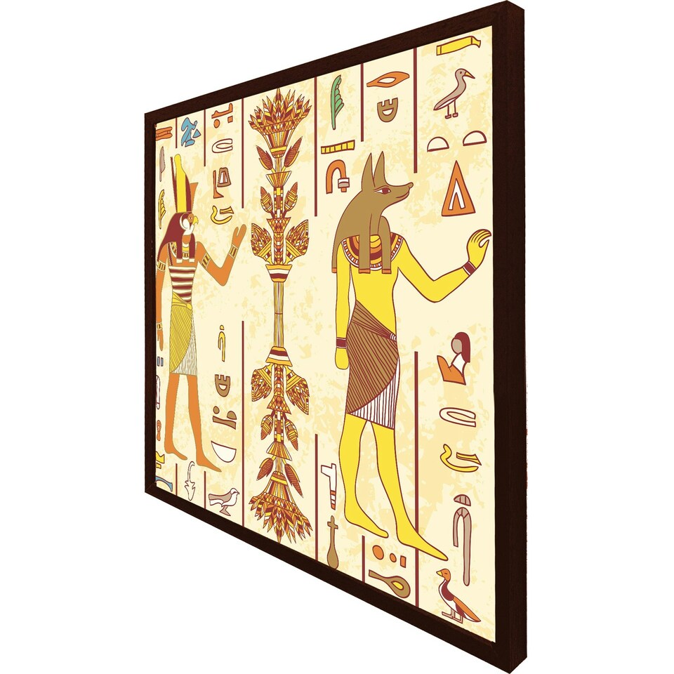 image 1 of Egyptian gods & ancient egyptian hieroglyphs (Picture Frame) Brown | Oak | S