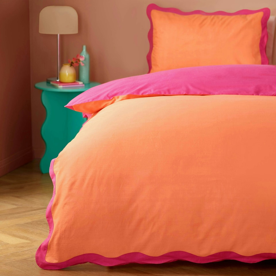 image 1 of Heya Home Wiggle Scalloped Single Duvet Cover Set Multi | Single