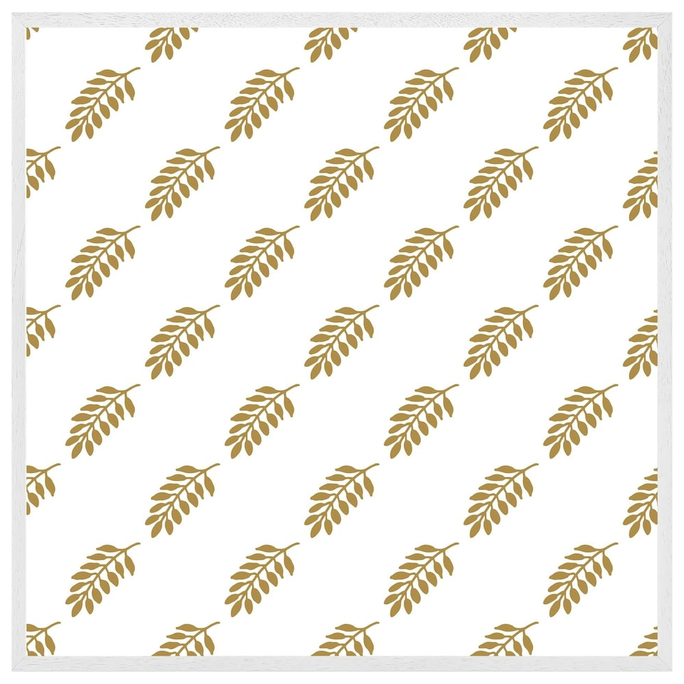 image 1 of Gold leaf pattern (Picture Frame) White | S