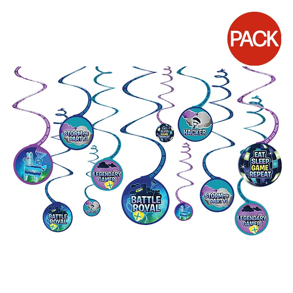 image 1 of Battle Royal Storm The Party Hanging Swirls (Pack Of 12) - Multicoloured - One Size
