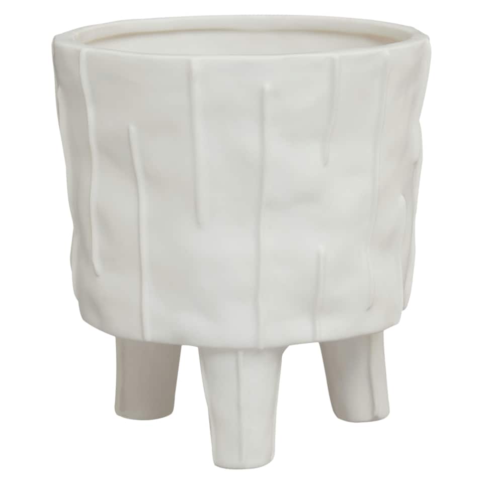 image 1 of Interiors by Premier Stylish Design White Large Planter, Lightweight Large Garden Flower Pot, Versatile Planter For  Plants White
