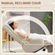 image 3 of HOMCOM Recliner Armchair with Wood Base, Upholstered Reclining Chair, Cream Cream