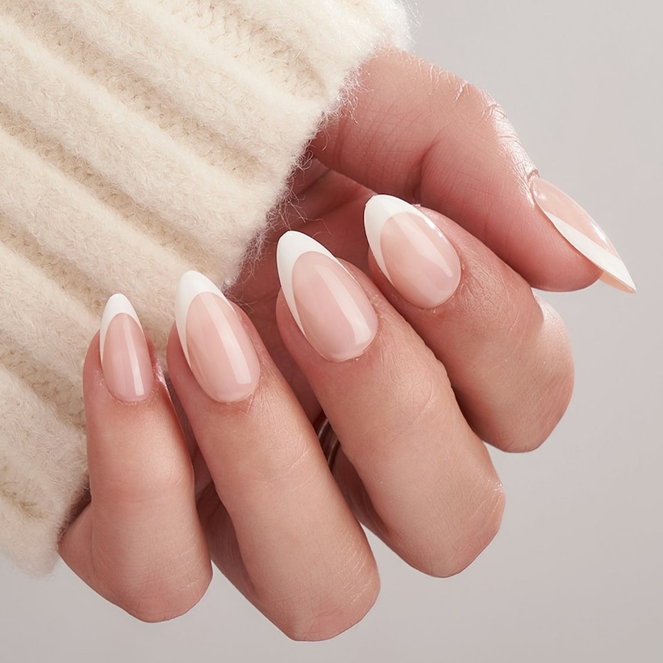 image 1 of Everyday Elegance - Press On Nails Pink | white