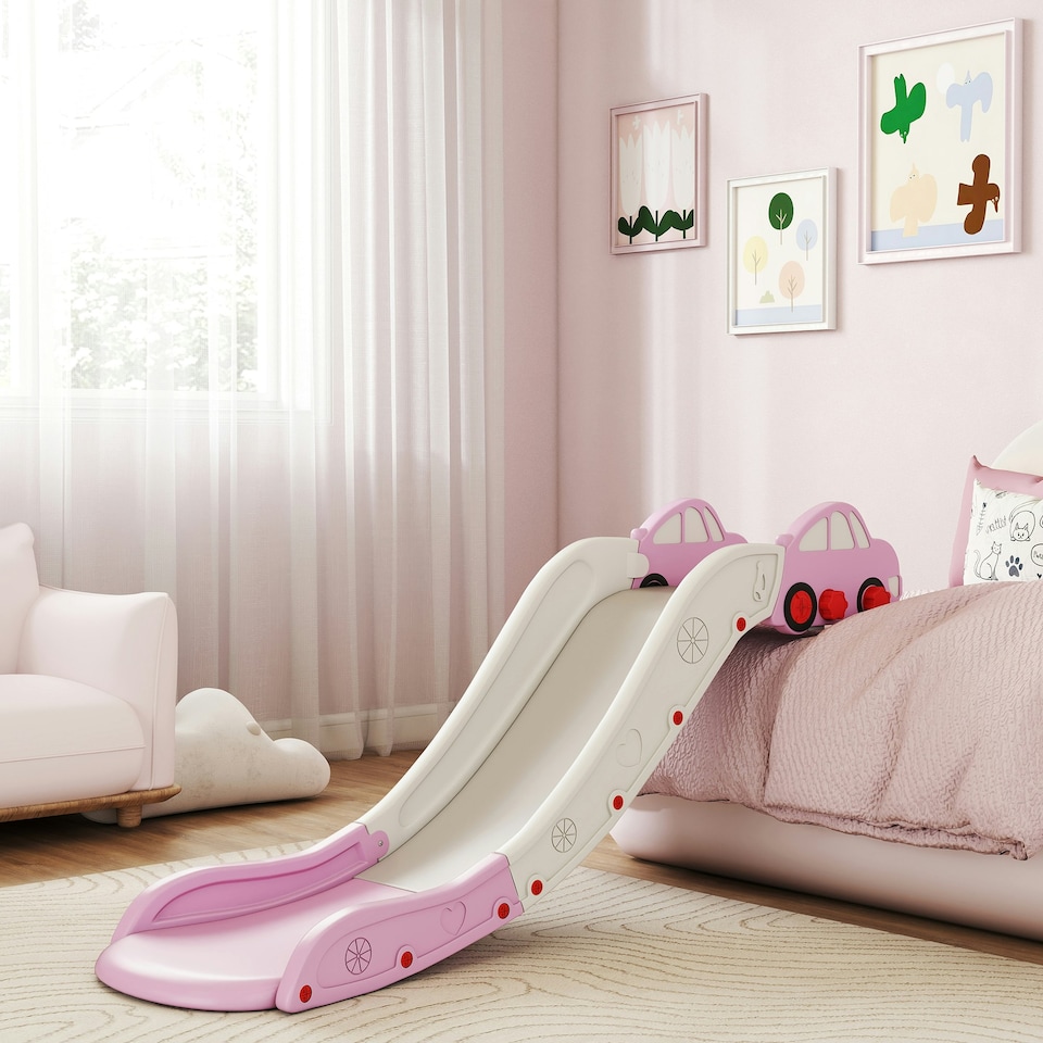 image 1 of AIYAPLAY Kids Slide for Bed, Sofa, Easy to Assemble, Pink