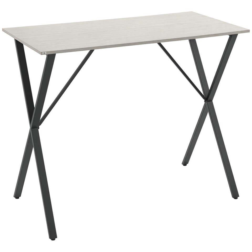 image 1 of HOMCOM 120 cm Rectangular Breakfast Bar Table for 4 People, Steel Legs, White