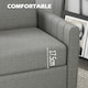 image 5 of HOMCOM Modern 2 Seater Sofa with Spring Cushion, Back Pillow, Grey Grey