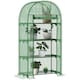image 1 of Outsunny 80 x 49 x 160cm Mini Greenhouse Portable Green House with Shelf Green | Green