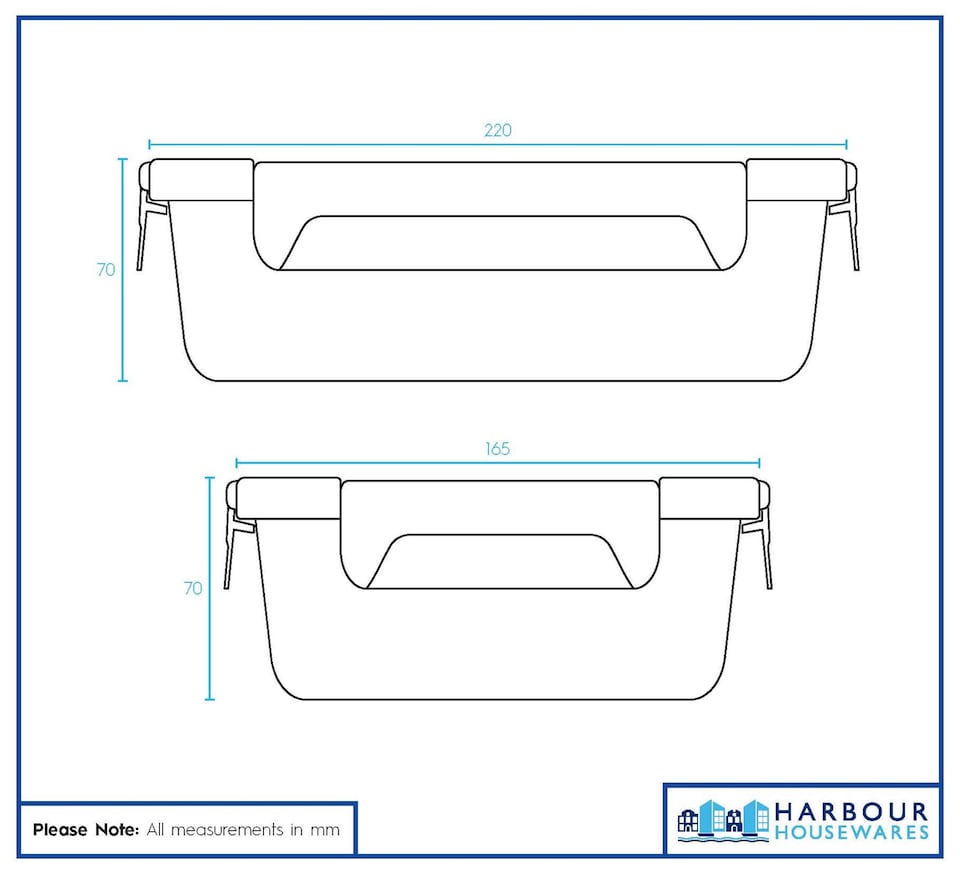 image 1 of Harbour Housewares Glass Food Storage Container with Lid - 1.5 Litre
