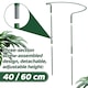 image 3 of 4 Pack Adjustable Plant Support Stakes Metal Half-Round Ring Cages with Self-Watering Sticks 25x60cm