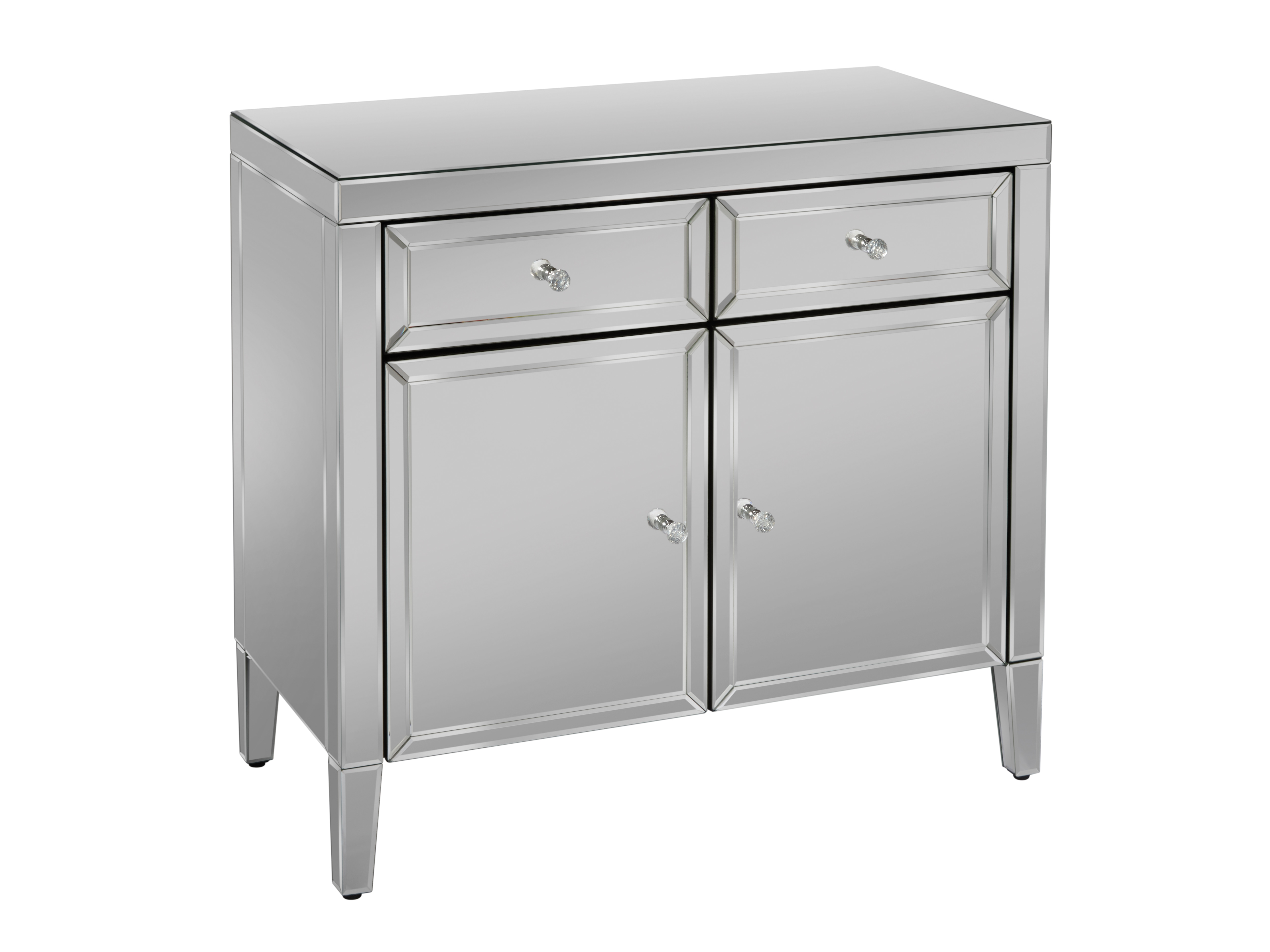 Birlea Valencia 2 Drawer 2 Door Sideboard, Clear