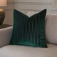 image 1 of Paoletti Savoy Stripe Velvet Cushion | Green | Emerald