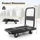 image 2 of Folding Push Cart Dolly Rolling Flatbed Luggage Cart W/ 360° Swivel Wheels 400kg