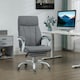 image 2 of Vinsetto Fabric Office Chair for Home with Arm, Foot Rest, Wheels, Grey