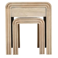 Rayne Mango Wood Nest of 2 Tables with Drawer