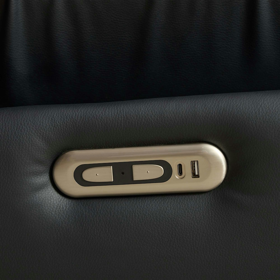 image 1 of Chicago Faux Leather Swivel & Rocker Electric Recliner Chair Black | Black | Black | One Size