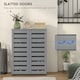 image 4 of HOMCOM Narrow Shoe Cabinet for Entryway, 5-Tier Slim Shoe Storage Cabinet with 2 Slatted Doors and Adjustable Shelves for 15 Pairs, Dark grey | Grey | Dark Grey
