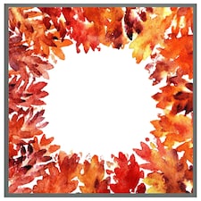 Circled autumn leaves (Picture Frame) Grey | XL