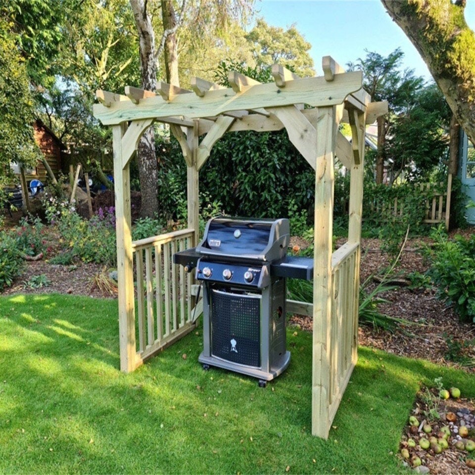 Lilly BBQ Hut - Timber - L125 x W180 x H200 cm - Minimal Assembly Required