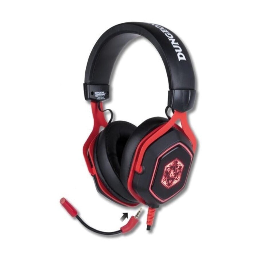 image 1 of Konix Dungeons and Dragons D20 7.1 LED Gaming Headset Red