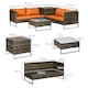 image 7 of Outsunny 4Pcs Patio Rattan Sofa Garden Furniture Set with Table Cushions Orange