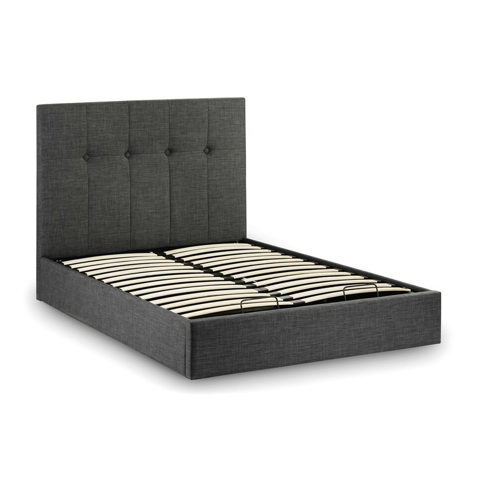 image 1 of Premium Slate Grey Fabric - Lift Up Storage Bed Frame - Double 4'6" (135cm)