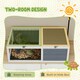 image 3 of PawHut Tortoise House, Wooden Tortoise Table w/ Lamp Holder - Grey