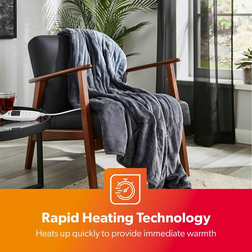 image 1 of GEEPAS Electric Blanket 130 x 180 cm - Grey Grey