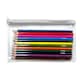 image 1 of Pack of 12 Colouring Pencils in White Zip Clear Pencil Case